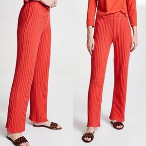 SIMON MILLER Coral Red Stretch Micro Modal‎ Rib Knit High Rise Pull On Pants XS
